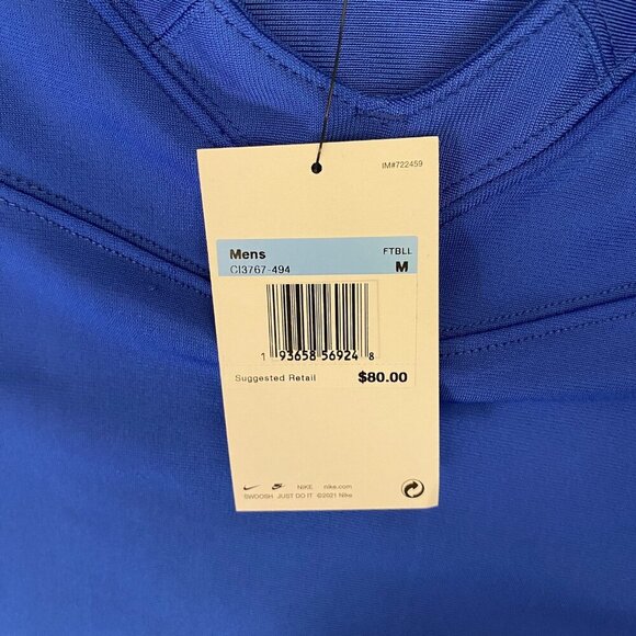 Nike Football Practice Jersey Blue CI3767-494 Men's Size M - Medium - NWT $80 - Picture 11 of 12